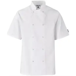 Unisex Short Sleeve Zest Chef Jacket White Front